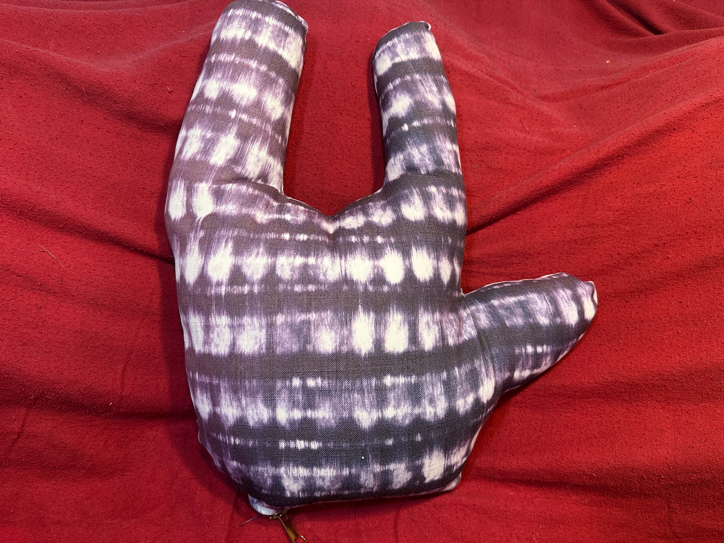 Purple Tie-Dye ‘ILY’ Plush Pillow with Line Patterns