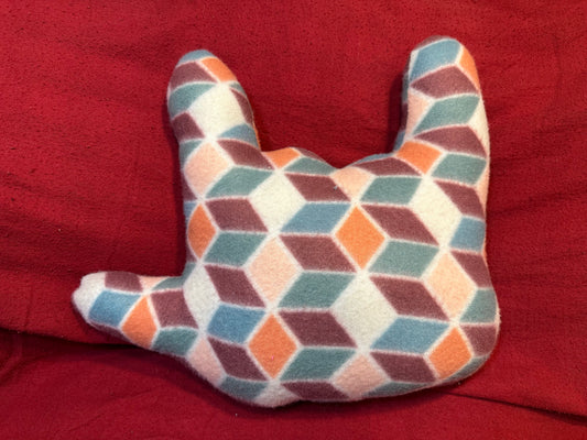 Vibrant Blue/Orange/Pink ‘ILY’ Plush Pillow